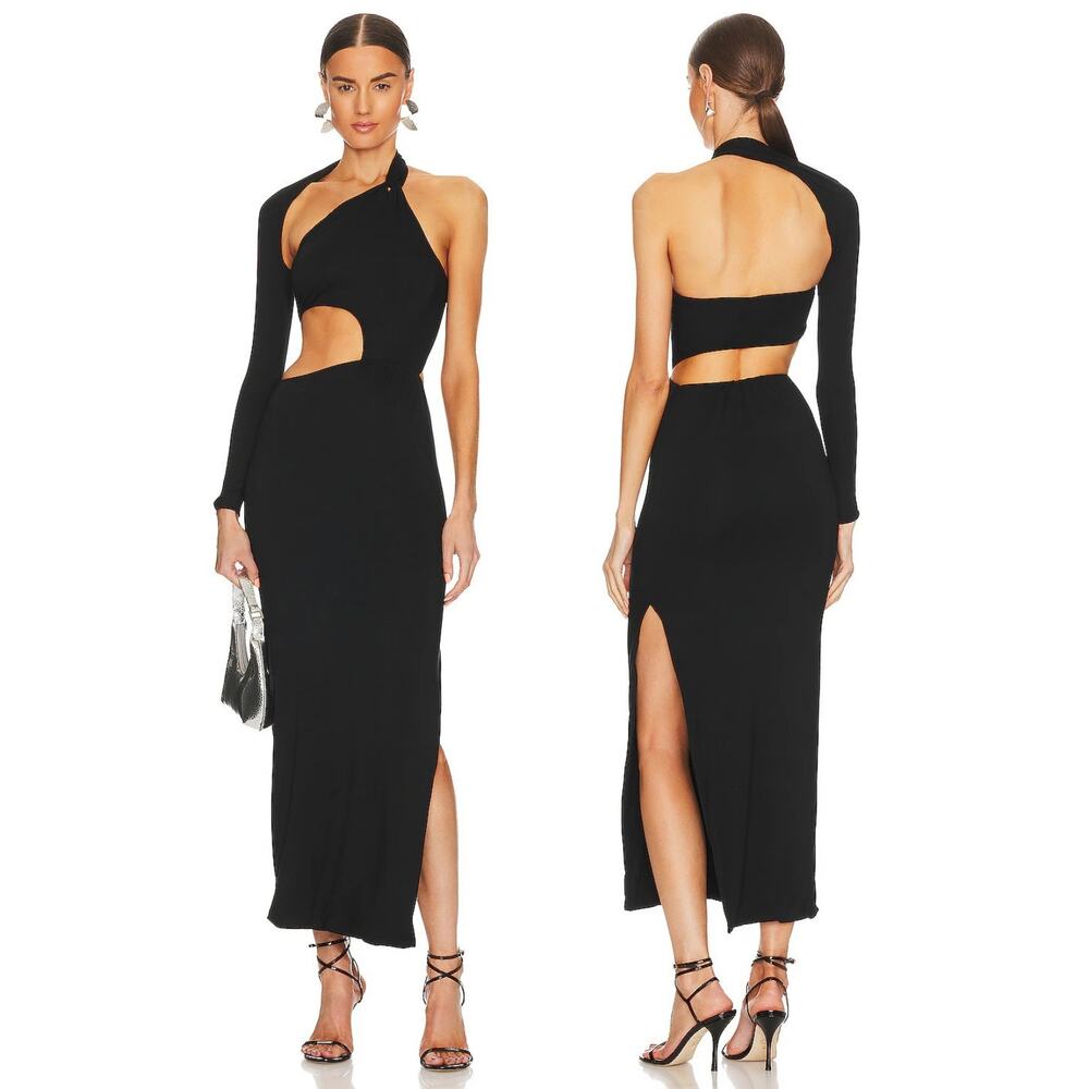 Natalie Rolt Viktoria Maxi Dress One Shoulder Cut Out Cocktail Evening Gala S